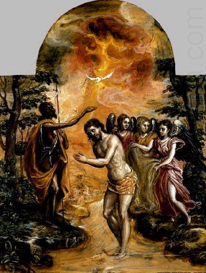 GRECO, El Baptism of Christ oil painting picture